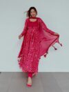 Traditional Punjabi Suit For Women's In Red Color