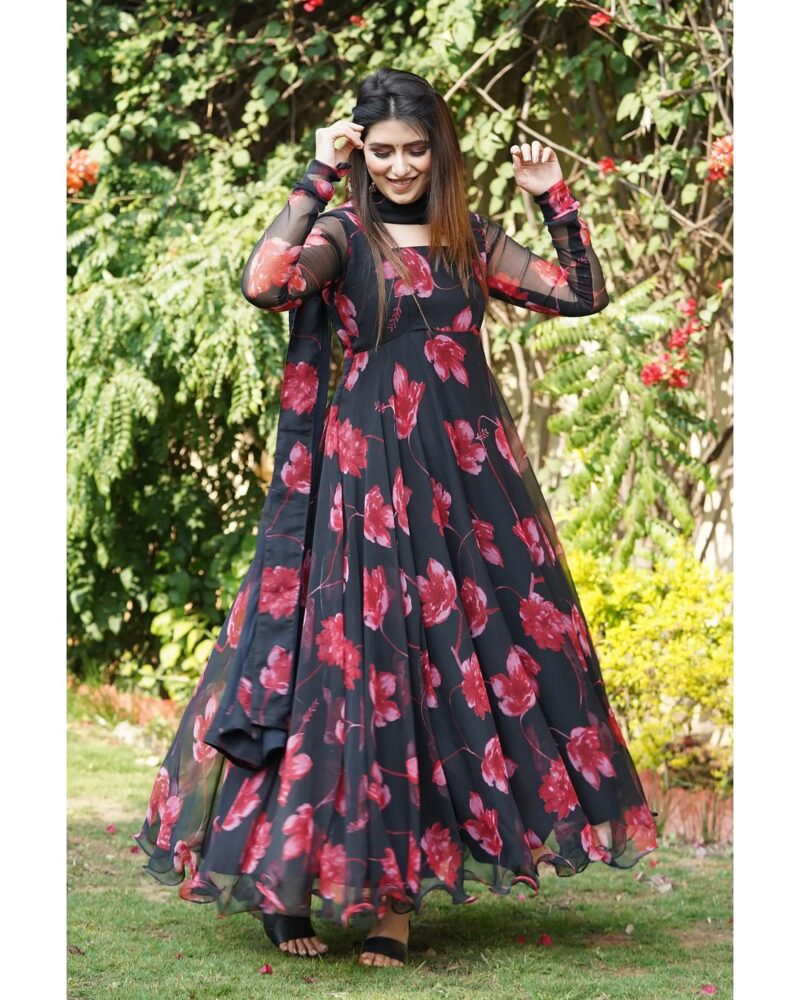 Beautiful Anarkali suit in Black Color