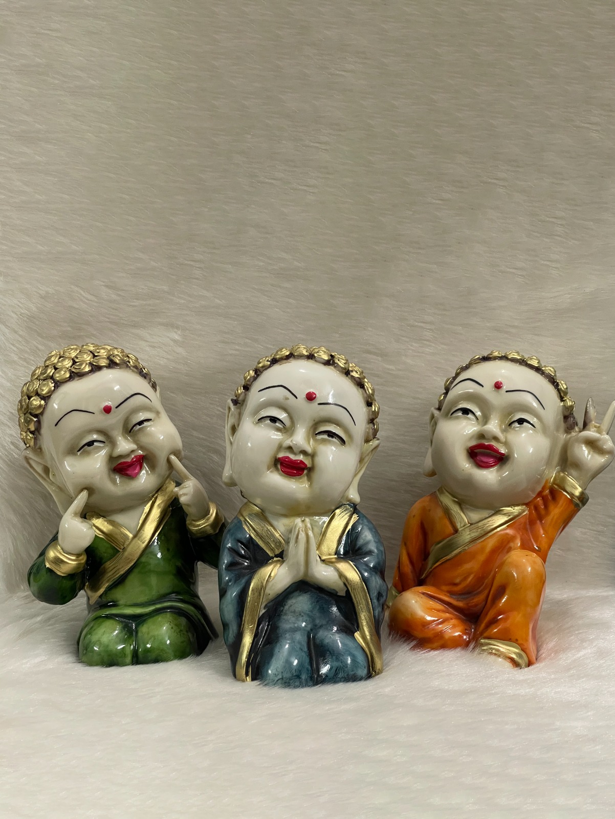 20 Set of 3 Piece Baby Buddha Monks