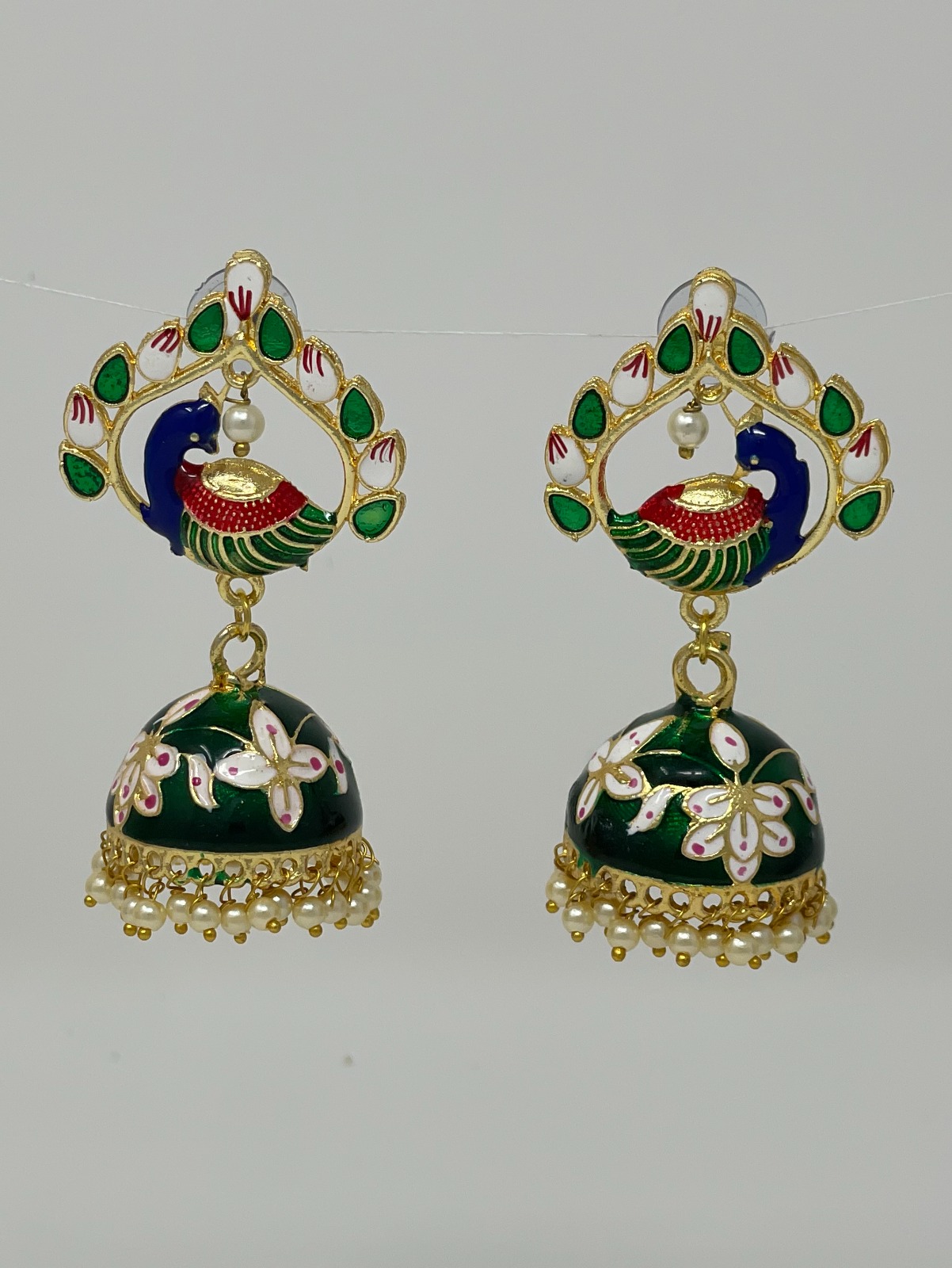 IMG-20230323-WA0091 Traditional Peacock Jhumka Earrings in Black Color