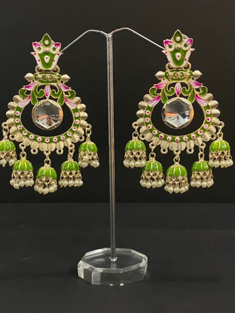 Buy Online Beautiful Diamond Chandbali Jhumka Earrings