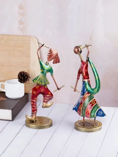 Colorful Guajarati dandia home decor, representing the lively folk dance tradition