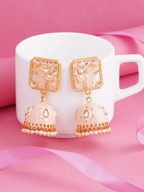 Beautiful elephant jhumka earrings, handcrafted with intricate details and vibrant colors fashion Jewelry discounted price