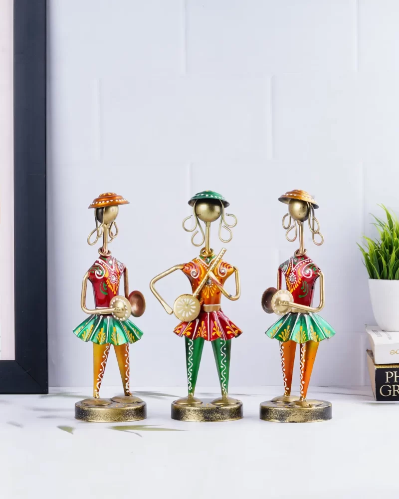 Latest Online Handicraft Colorful Wrought Metal Musician Dolls