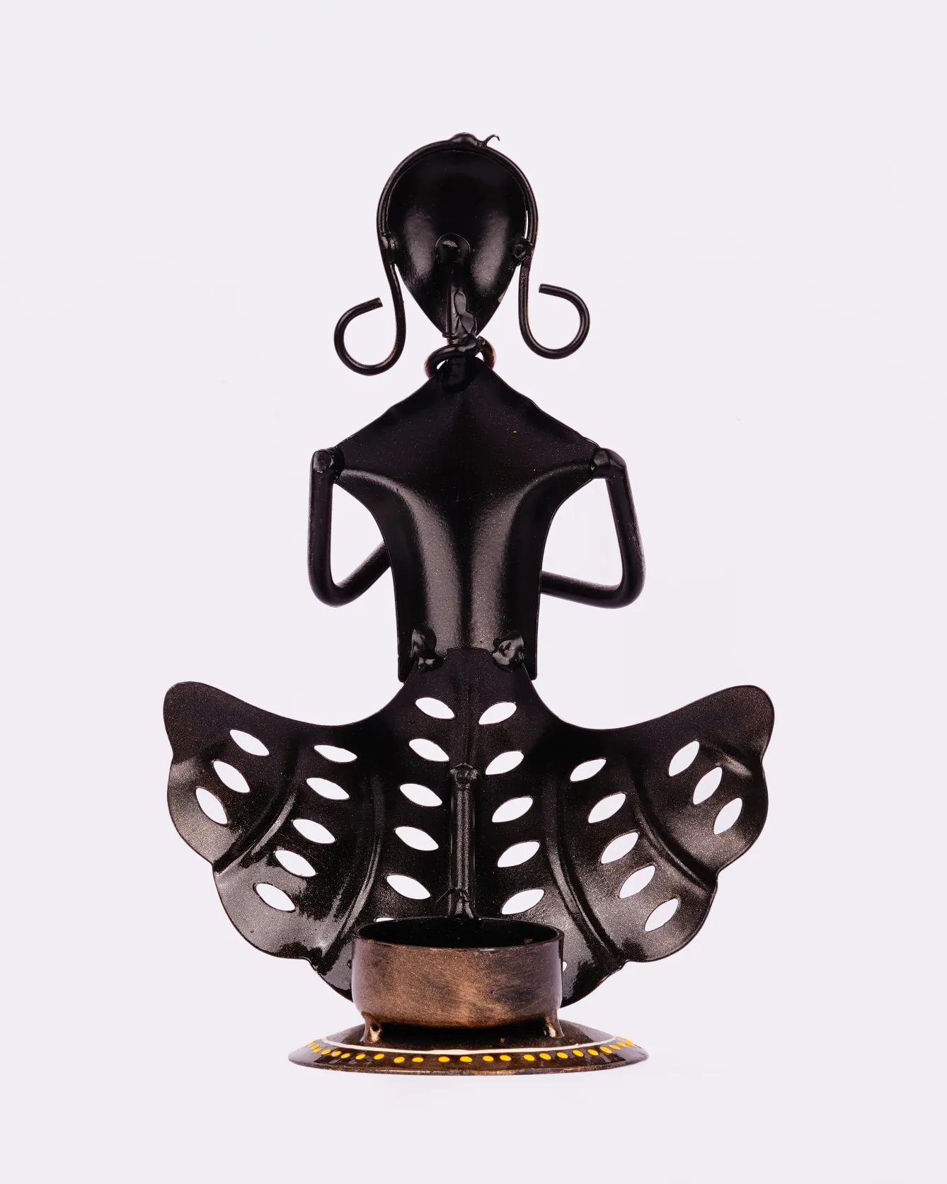 Wrought-Iron-Tea-Light-Holder-Rajasthani-Folk-Art Artistic tea light holder, enhancing Rajasthani home decor with elegance