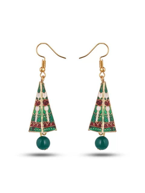 beautiful green dangling earrings 100% handmade new collection of mina earrings party wear for all ages