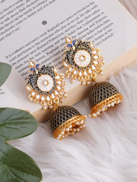 Buy Grey Earrings | Ethnic Earrings | Dress Earrings Online