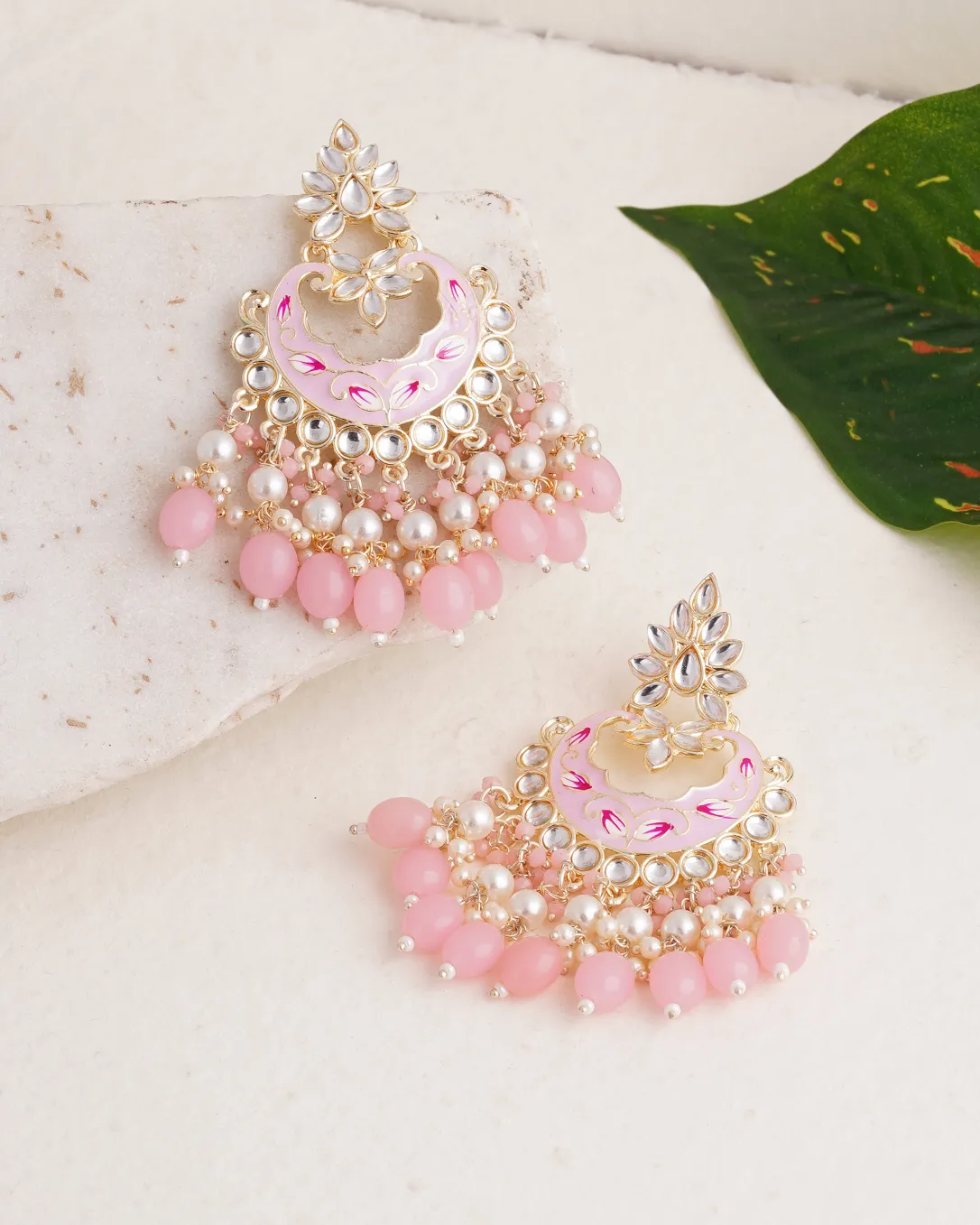 Pink colour on sale earrings