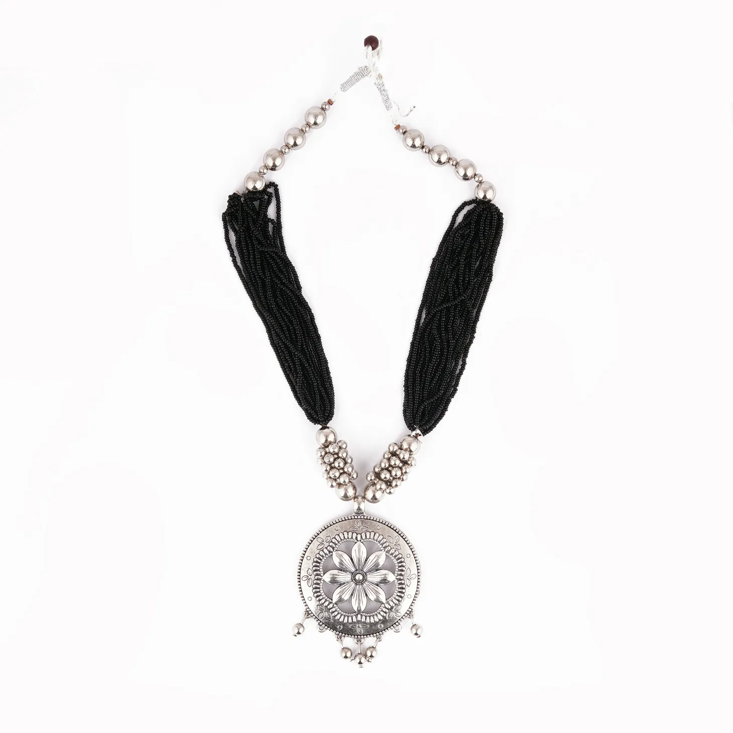 oxidized german silver pendant earring set beautiful oxidized jewelry flower design ethic patry wear casual handemade oxidized german silver pendant earring set beautiful oxidized jewelry jaipur bollwood style classy ethnic partywear festival