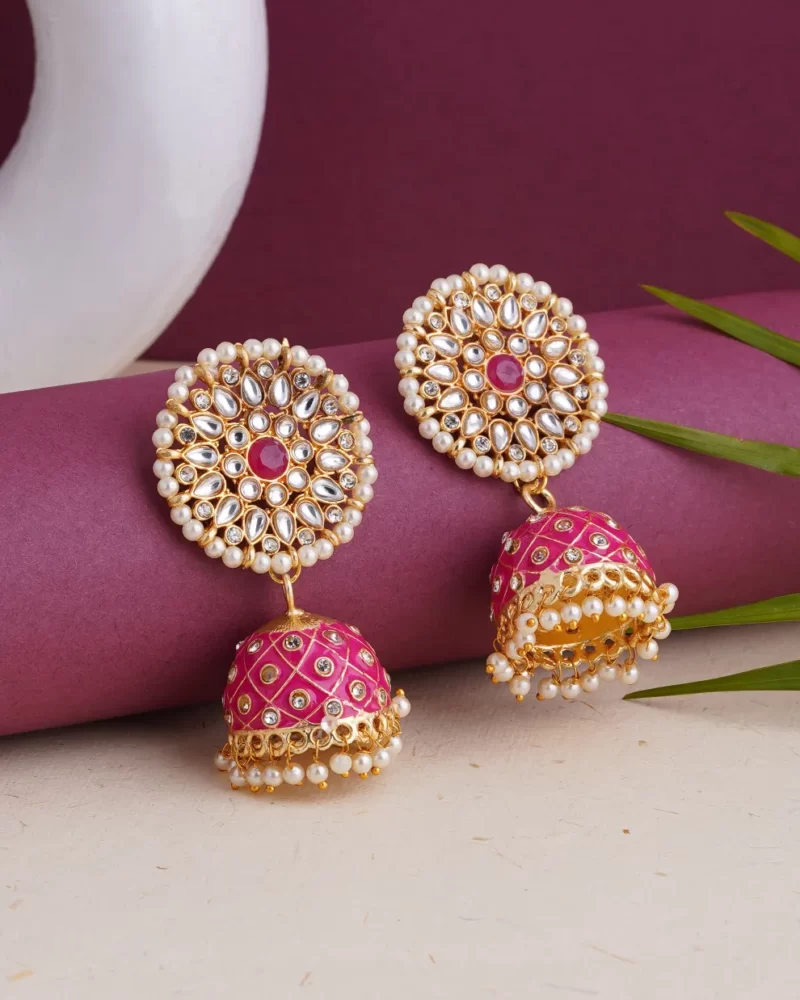100% real handmade minakari earring perfect gift for women ethnic wear party wear classy bollywood style royal rajasthan